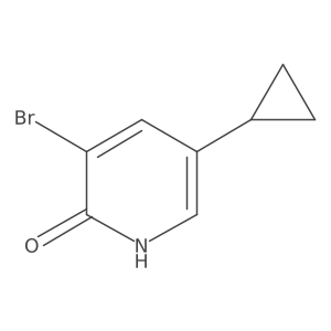 3-Bromo-5-cyclopropyl-2(1H)-pyridinone结构式