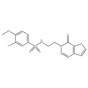3-fluoro-4-methoxy-N-(2-(4-oxothieno[3,2-d]pyrimidin-3(4H)-yl)ethyl)benzenesulfonamide结构式