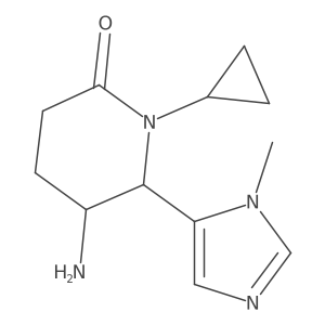 rac-(5R,6R)-5-amino-1-cyclopropyl-6-(1-methyl-1H-imidazol-5-yl)piperidin-2-one Structure