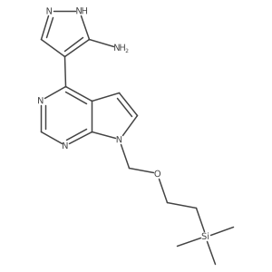 4-[7-[[2-(Trimethylsilyl)ethoxy]methyl]-7H-pyrrolo[2,3-d]pyrimidin-4-yl]-1H-pyrazol-3-amine结构式