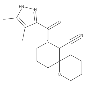 8-(4,5-Dimethyl-1H-pyrazole-3-carbonyl)-1-oxa-8-azaspiro[5.5]undecane-7-carbonitrile Structure