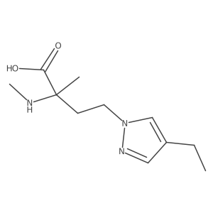4-(4-ethyl-1H-pyrazol-1-yl)-2-methyl-2-(methylamino)butanoic acid结构式