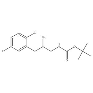 tert-butyl N-[2-amino-3-(2-chloro-5-fluorophenyl)propyl]carbamate Structure