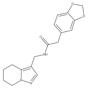 2-(benzo[d][1,3]dioxol-5-yl)-N-((4,5,6,7-tetrahydropyrazolo[1,5-a]pyridin-3-yl)methyl)acetamide结构式