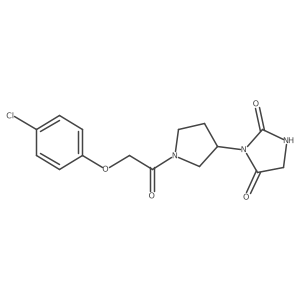 3-(1-(2-(4-Chlorophenoxy)acetyl)pyrrolidin-3-yl)imidazolidine-2,4-dione结构式