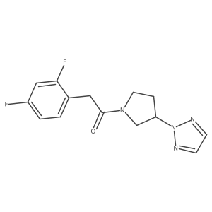 1-(3-(2H-1,2,3-triazol-2-yl)pyrrolidin-1-yl)-2-(2,4-difluorophenyl)ethanone结构式