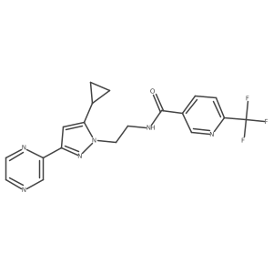 N-(2-(5-cyclopropyl-3-(pyrazin-2-yl)-1H-pyrazol-1-yl)ethyl)-6-(trifluoromethyl)nicotinamide Structure
