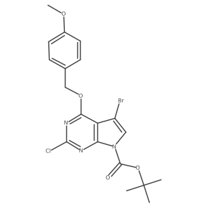 Tert-butyl 5-bromo-2-chloro-4-[(4-methoxyphenyl)methoxy]pyrrolo[2,3-d]pyrimidine-7-carboxylate结构式