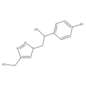 1-(4-bromophenyl)-2-[4-(hydroxymethyl)-1H-1,2,3-triazol-1-yl]ethan-1-ol结构式