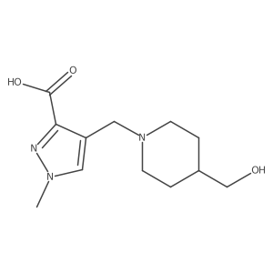 4-{[4-(hydroxymethyl)piperidin-1-yl]methyl}-1-methyl-1H-pyrazole-3-carboxylic acid结构式