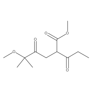 Methyl 5-methoxy-5-methyl-4-oxo-2-propanoylhexanoate结构式