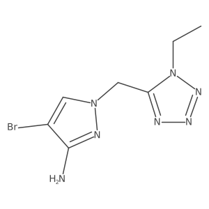 4-bromo-1-[(1-ethyl-1H-1,2,3,4-tetrazol-5-yl)methyl]-1H-pyrazol-3-amine结构式