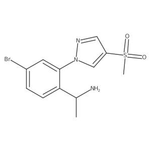 1-[4-bromo-2-(4-methanesulfonyl-1H-pyrazol-1-yl)phenyl]ethan-1-amine结构式