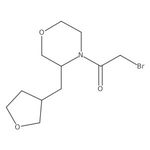 2-Bromo-1-{3-[(oxolan-3-yl)methyl]morpholin-4-yl}ethan-1-one Structure