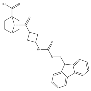 7-[3-({[(9H-fluoren-9-yl)methoxy]carbonyl}amino)cyclobutanecarbonyl]-7-azabicyclo[2.2.1]heptane-1-carboxylic acid Structure