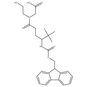 2-[(4S)-4-({[(9H-fluoren-9-yl)methoxy]carbonyl}amino)-5,5,5-trifluoro-N-(2-hydroxyethyl)pentanamido]acetic acid结构式