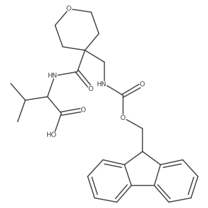 (2S)-2-({4-[({[(9H-fluoren-9-yl)methoxy]carbonyl}amino)methyl]oxan-4-yl}formamido)-3-methylbutanoic acid Structure