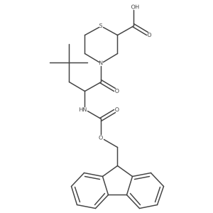 4-[2-({[(9H-fluoren-9-yl)methoxy]carbonyl}amino)-4,4-dimethylpentanoyl]thiomorpholine-2-carboxylic acid结构式