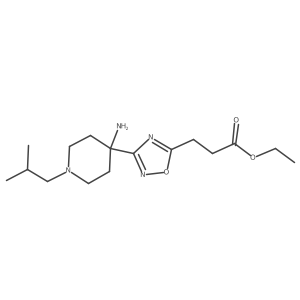 Ethyl 3-{3-[4-amino-1-(2-methylpropyl)piperidin-4-yl]-1,2,4-oxadiazol-5-yl}propanoate Structure