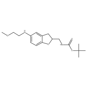 tert-butyl N-({5-[(2-methoxyethyl)amino]-2,3-dihydro-1-benzofuran-2-yl}methyl)carbamate Structure