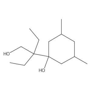 1-(2-Ethyl-1-hydroxybutan-2-yl)-3,5-dimethylcyclohexan-1-ol结构式
