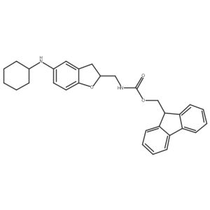 9H-fluoren-9-ylmethyl N-{[5-(cyclohexylamino)-2,3-dihydro-1-benzofuran-2-yl]methyl}carbamate Structure