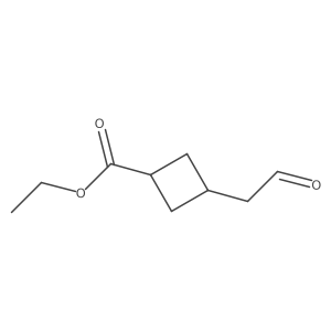 Ethyl 3-(2-oxoethyl)cyclobutane-1-carboxylate结构式