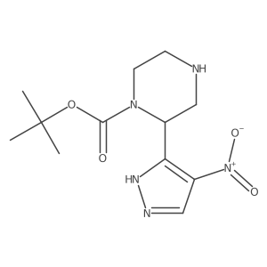 tert-butyl 2-(4-nitro-1H-pyrazol-3-yl)piperazine-1-carboxylate结构式