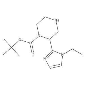 tert-butyl 2-(1-ethyl-1H-imidazol-2-yl)piperazine-1-carboxylate结构式