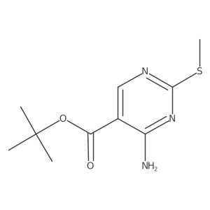 Tert-butyl 4-amino-2-methylsulfanylpyrimidine-5-carboxylate结构式