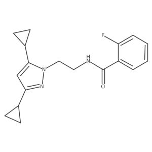N-(2-(3,5-dicyclopropyl-1H-pyrazol-1-yl)ethyl)-2-fluorobenzamide结构式