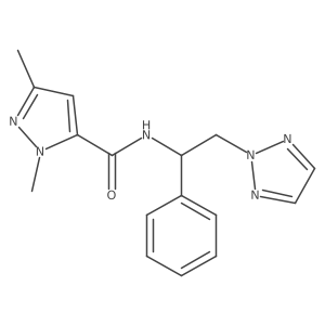 1,3-dimethyl-N-[1-phenyl-2-(2H-1,2,3-triazol-2-yl)ethyl]-1H-pyrazole-5-carboxamide Structure
