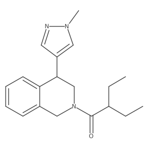 2-ethyl-1-(4-(1-methyl-1H-pyrazol-4-yl)-3,4-dihydroisoquinolin-2(1H)-yl)butan-1-one结构式
