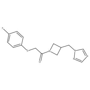 1-(3-((1H-1,2,4-triazol-1-yl)methyl)azetidin-1-yl)-2-((4-fluorophenyl)thio)ethan-1-one Structure