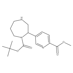tert-Butyl 2-(6-(methoxycarbonyl)pyridin-3-yl)-1,4-diazepane-1-carboxylate结构式