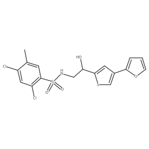 2,4-dichloro-N-{2-[4-(furan-2-yl)thiophen-2-yl]-2-hydroxyethyl}-5-methylbenzene-1-sulfonamide Structure