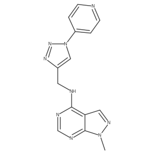 1-methyl-N-{[1-(pyridin-4-yl)-1H-1,2,3-triazol-4-yl]methyl}-1H-pyrazolo[3,4-d]pyrimidin-4-amine结构式