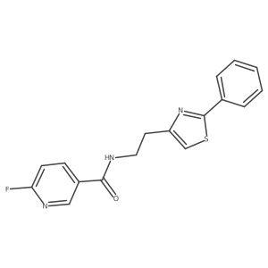 6-Fluoro-N-[2-(2-phenyl-1,3-thiazol-4-yl)ethyl]pyridine-3-carboxamide结构式
