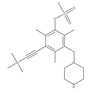 2,4,6-Trimethyl-3-[(piperazin-1-yl)methyl]-5-[2-(trimethylsilyl)ethynyl]phenyl sulfurofluoridate结构式