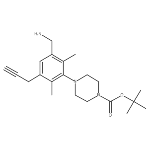 Tert-butyl 4-[3-(aminomethyl)-2,6-dimethyl-5-(prop-2-yn-1-yl)phenyl]piperazine-1-carboxylate结构式