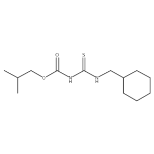 2-methylpropyl N-[(cyclohexylmethyl)carbamothioyl]carbamate结构式