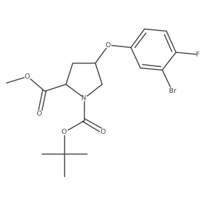 1-(tert-Butyl) 2-methyl (2S,4S)-4-(3-bromo-4-fluorophenoxy)pyrrolidine-1,2-dicarboxylate Structure