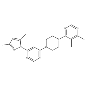 4-(3,5-dimethyl-1H-pyrazol-1-yl)-6-[4-(5,6-dimethylpyrimidin-4-yl)piperazin-1-yl]pyrimidine结构式