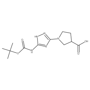 1-(5-{[(tert-butoxy)carbonyl]amino}-1H-1,2,4-triazol-3-yl)pyrrolidine-3-carboxylic acid Structure