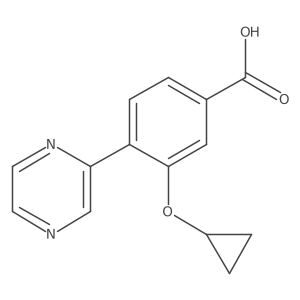 3-(Cyclopropyloxy)-4-(2-pyrazinyl)benzoic acid结构式