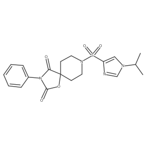 3-phenyl-8-{[1-(propan-2-yl)-1H-imidazol-4-yl]sulfonyl}-1-oxa-3,8-diazaspiro[4.5]decane-2,4-dione Structure