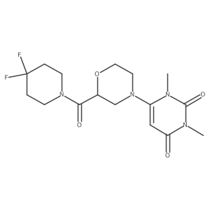 6-[2-(4,4-Difluoropiperidine-1-carbonyl)morpholin-4-yl]-1,3-dimethyl-1,2,3,4-tetrahydropyrimidine-2,4-dione Structure