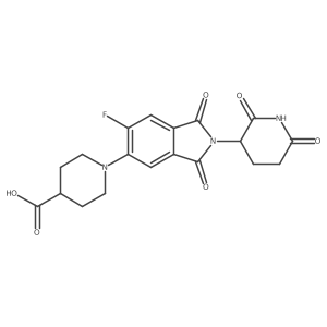 1-(2-(2,6-Dioxopiperidin-3-yl)-6-fluoro-1,3-dioxoisoindolin-5-yl)piperidine-4-carboxylic acid Structure