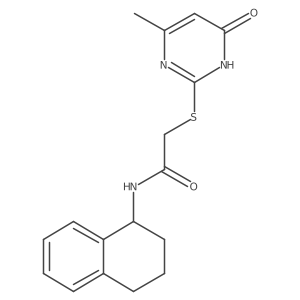 2-[(4-methyl-6-oxo-1H-pyrimidin-2-yl)sulfanyl]-N-(1,2,3,4-tetrahydronaphthalen-1-yl)acetamide结构式