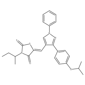 (5Z)-3-sec-butyl-5-{[3-(4-isopropoxyphenyl)-1-phenyl-1H-pyrazol-4-yl]methylene}-2-thioxo-1,3-thiazolidin-4-one Structure